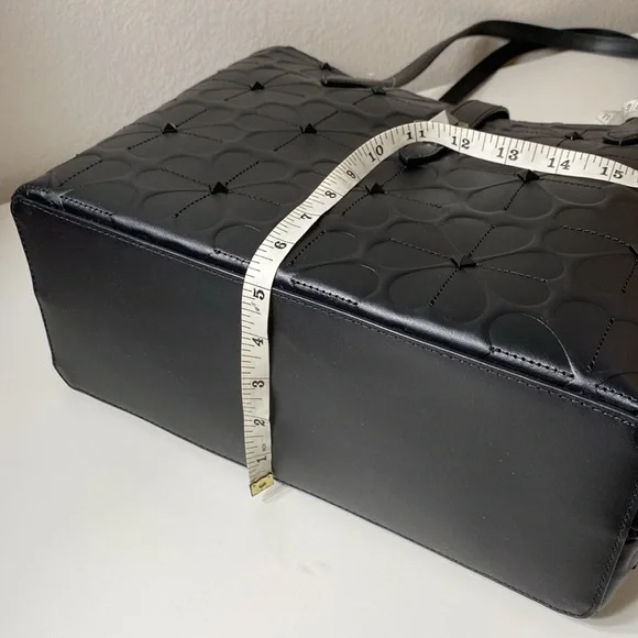 Kate Spade New York KACI SPADE Flower EMBOSSED Small Tote Women's Handbag, Black - Picture 9 of 10